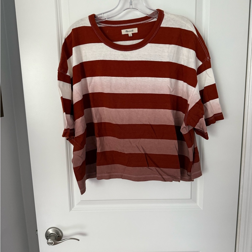 Madewell Red and White Striped T-Shirt